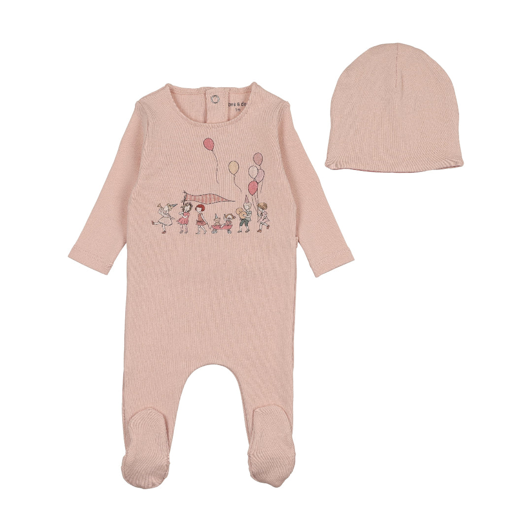 Coral Pink Little Tot Parade Footie/Bonnet