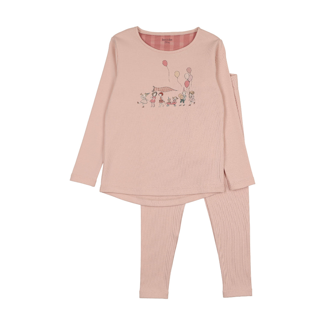 Coral Pink Little Tot Parade Loungewear
