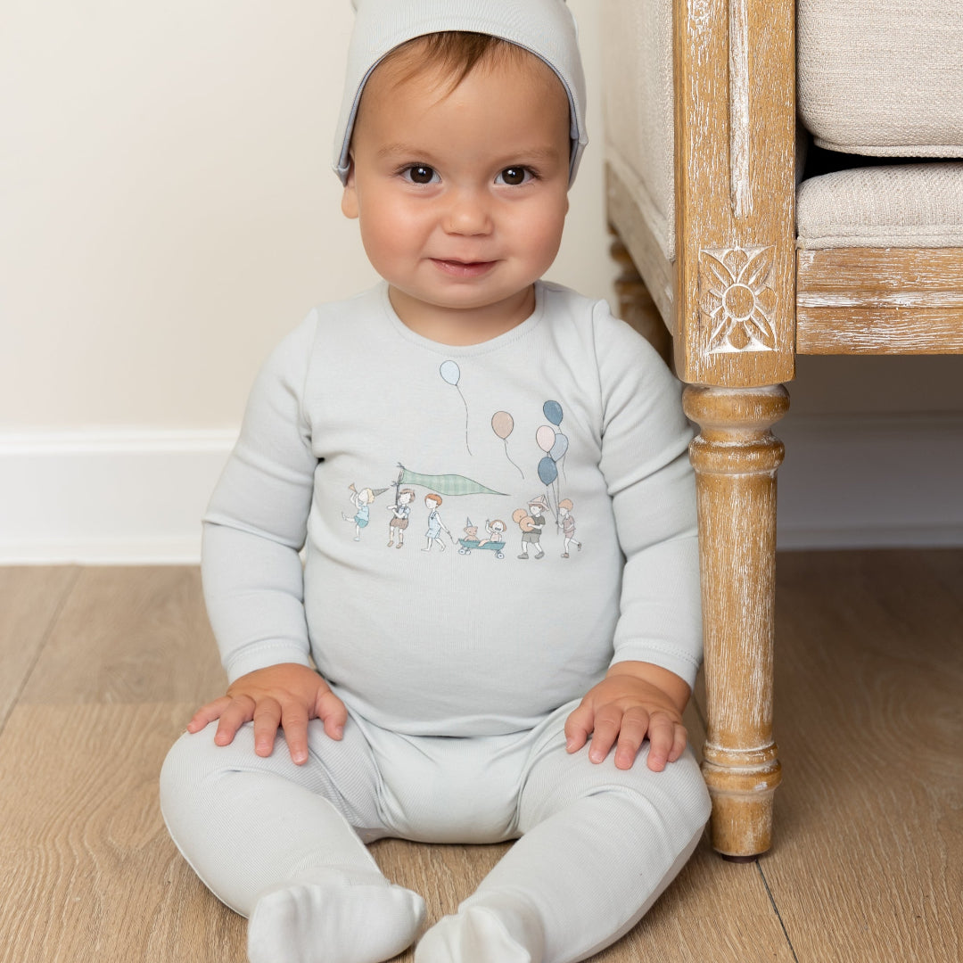 Blue Mist Little Tot Parade Footie/Bonnet