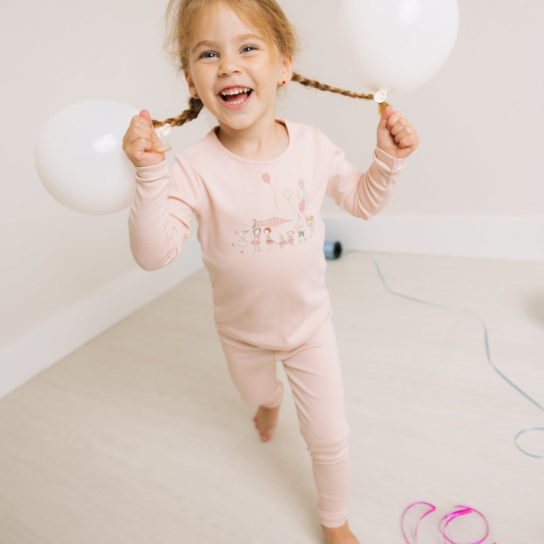 Coral Pink Little Tot Parade Loungewear