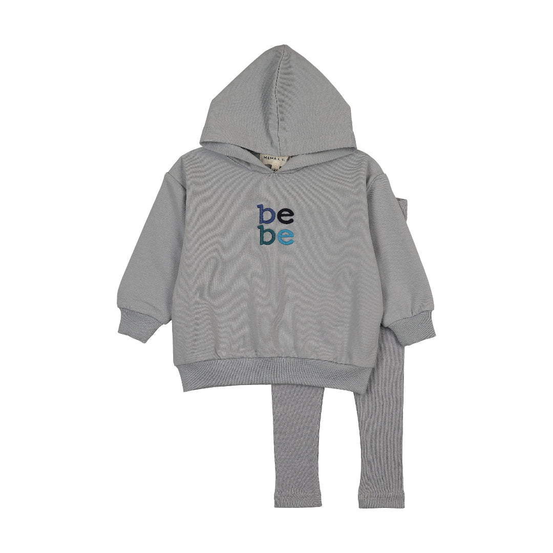 Dove Blue Hooded Sweatshirt Set