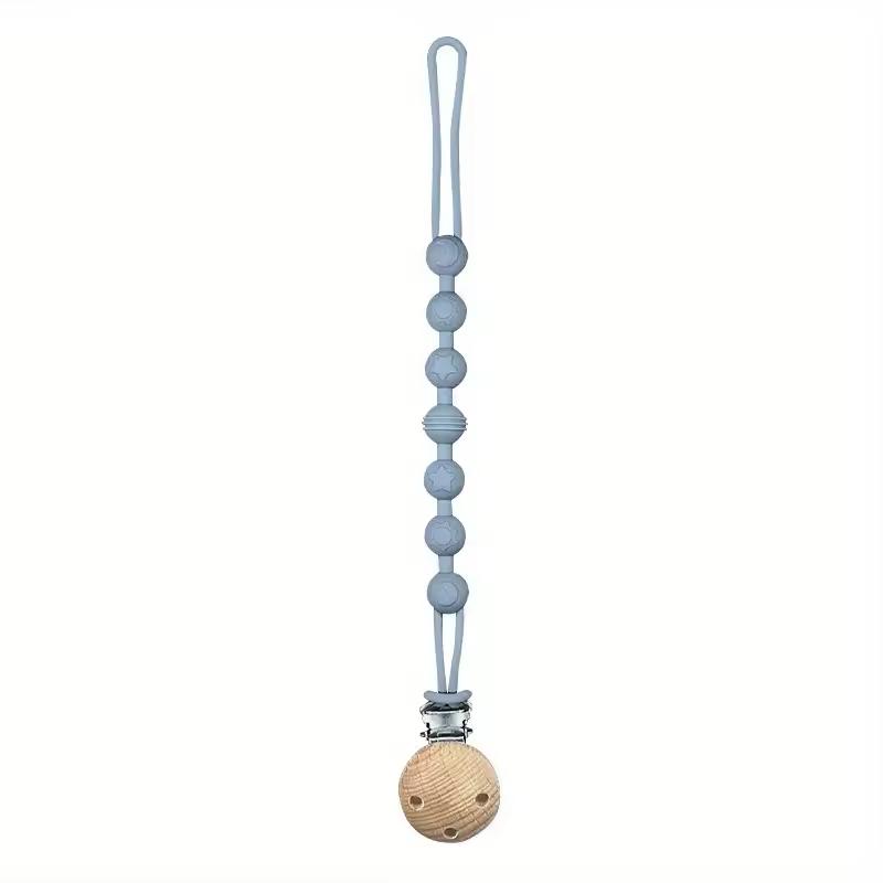 Sky Blue Silicone Pacifier Clip