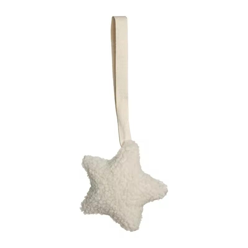 Cream Star Sherpa Pacifier Holder