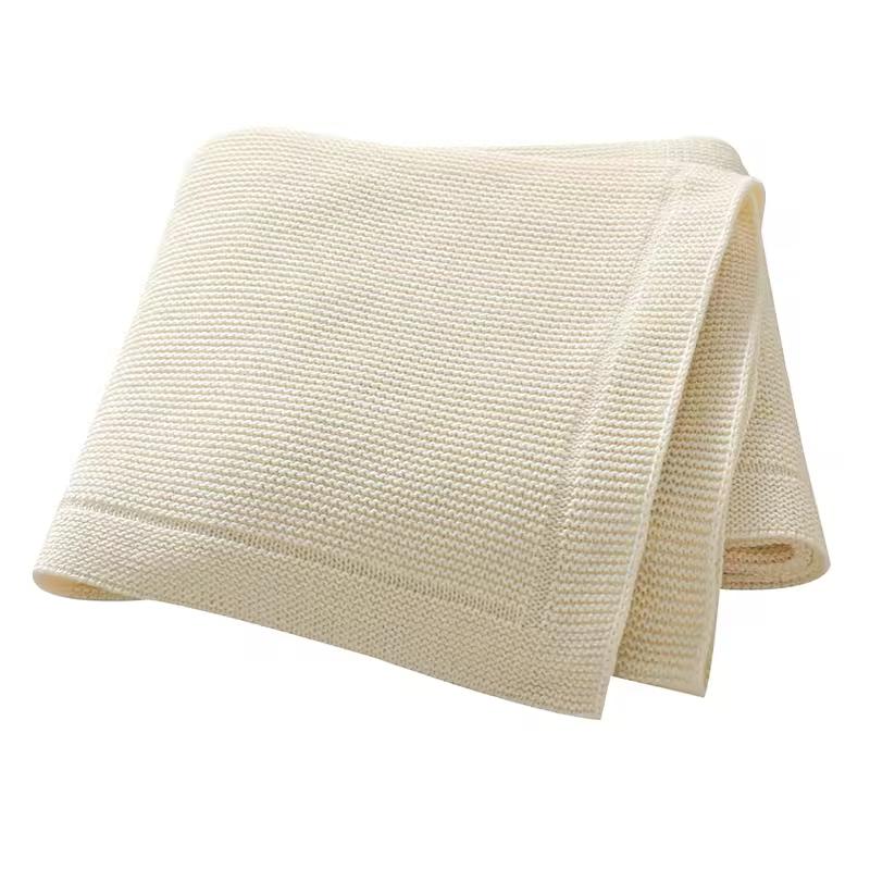 Cream Knit Baby Blanket