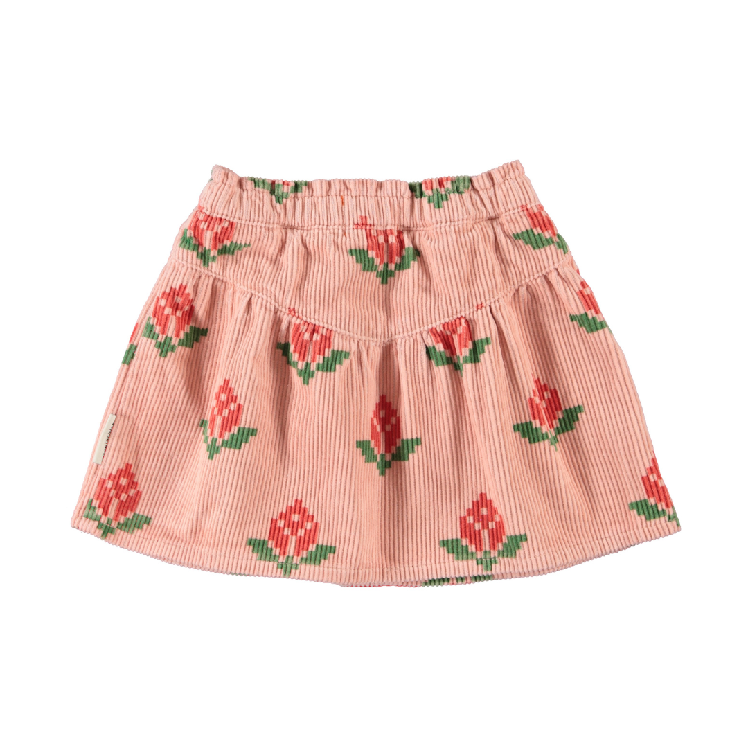 Pink w/ Big Flowers Short Skirt