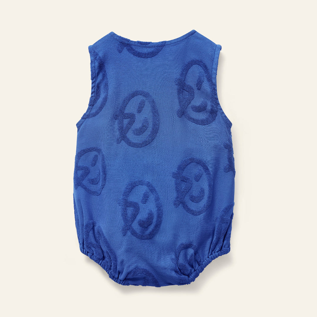 Blue Logo Mini Jersey Romper