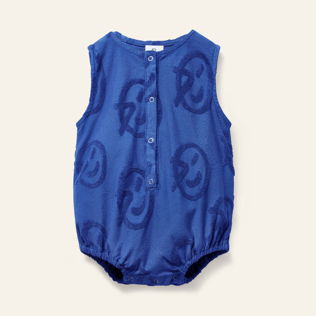 Blue Logo Mini Jersey Romper