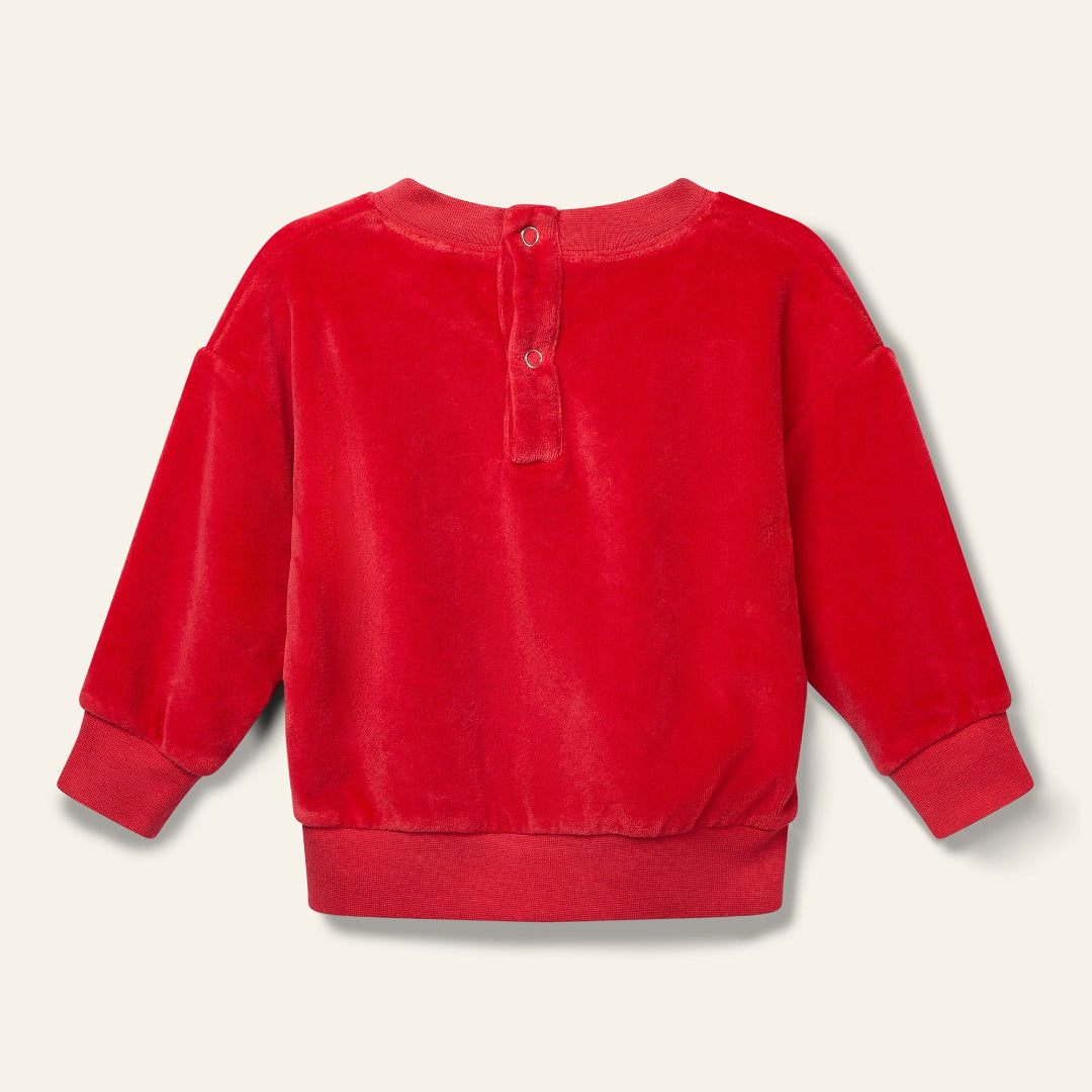 Ladybird Red Baby LS Wynk Velour Sweatshirt