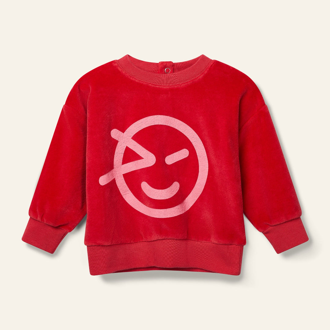 Ladybird Red Baby LS Wynk Velour Sweatshirt