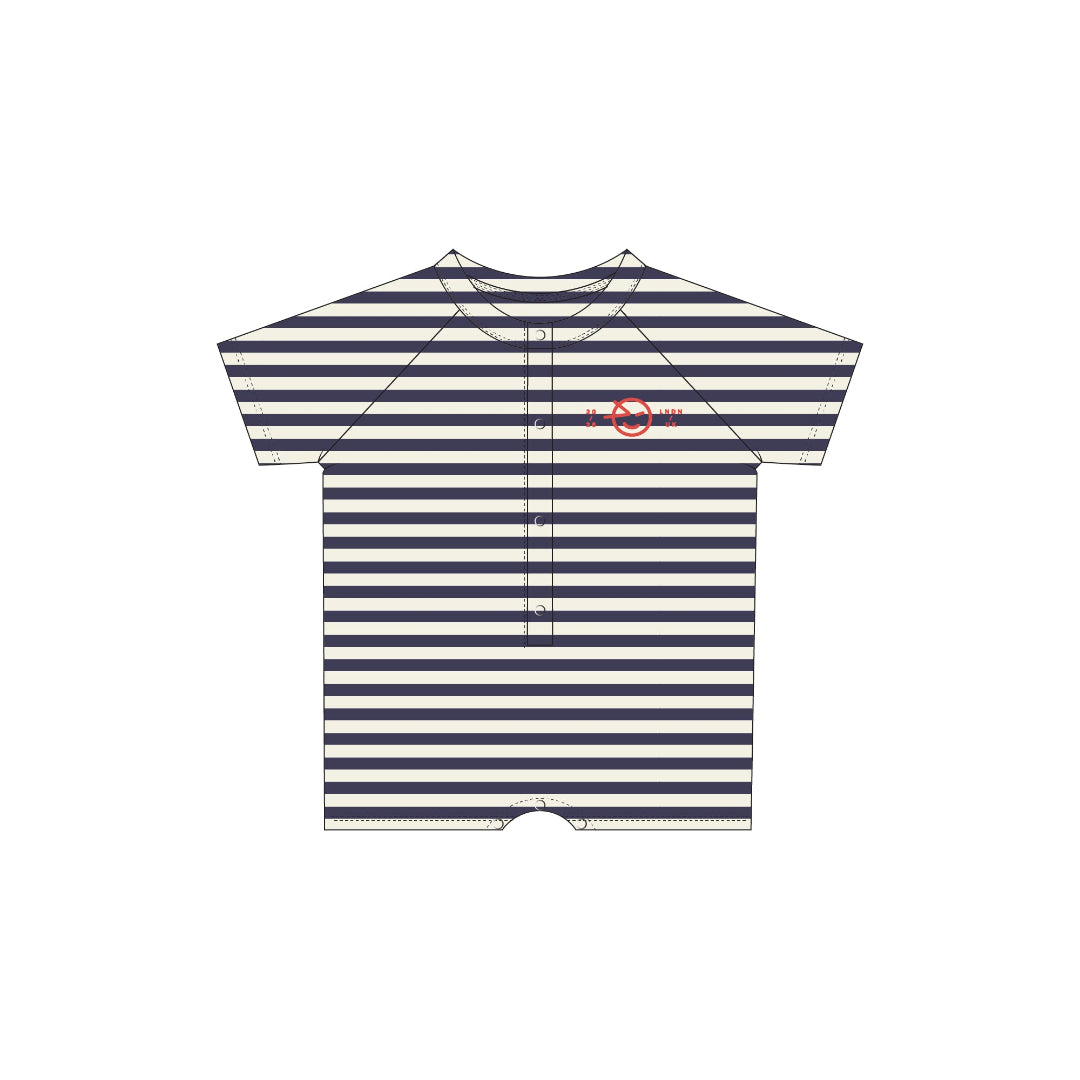 Night Navy/ Ecru Mini Bubble Onesie