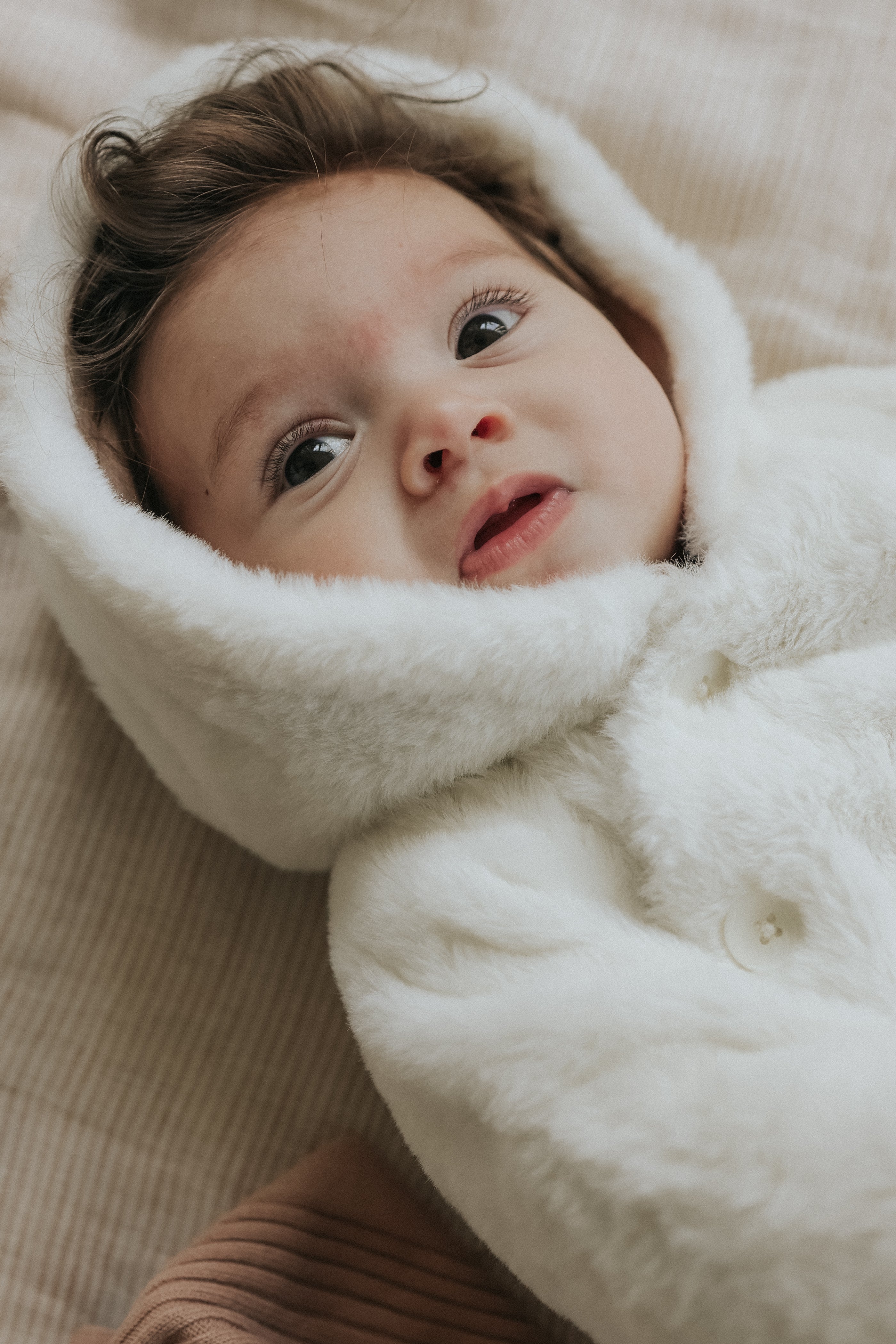 Cream Fur Baby Jacket