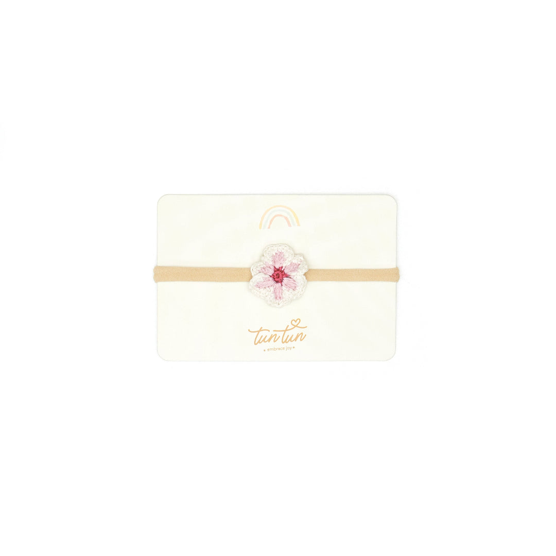Cameo Pink & Natural & Red Flower Headband