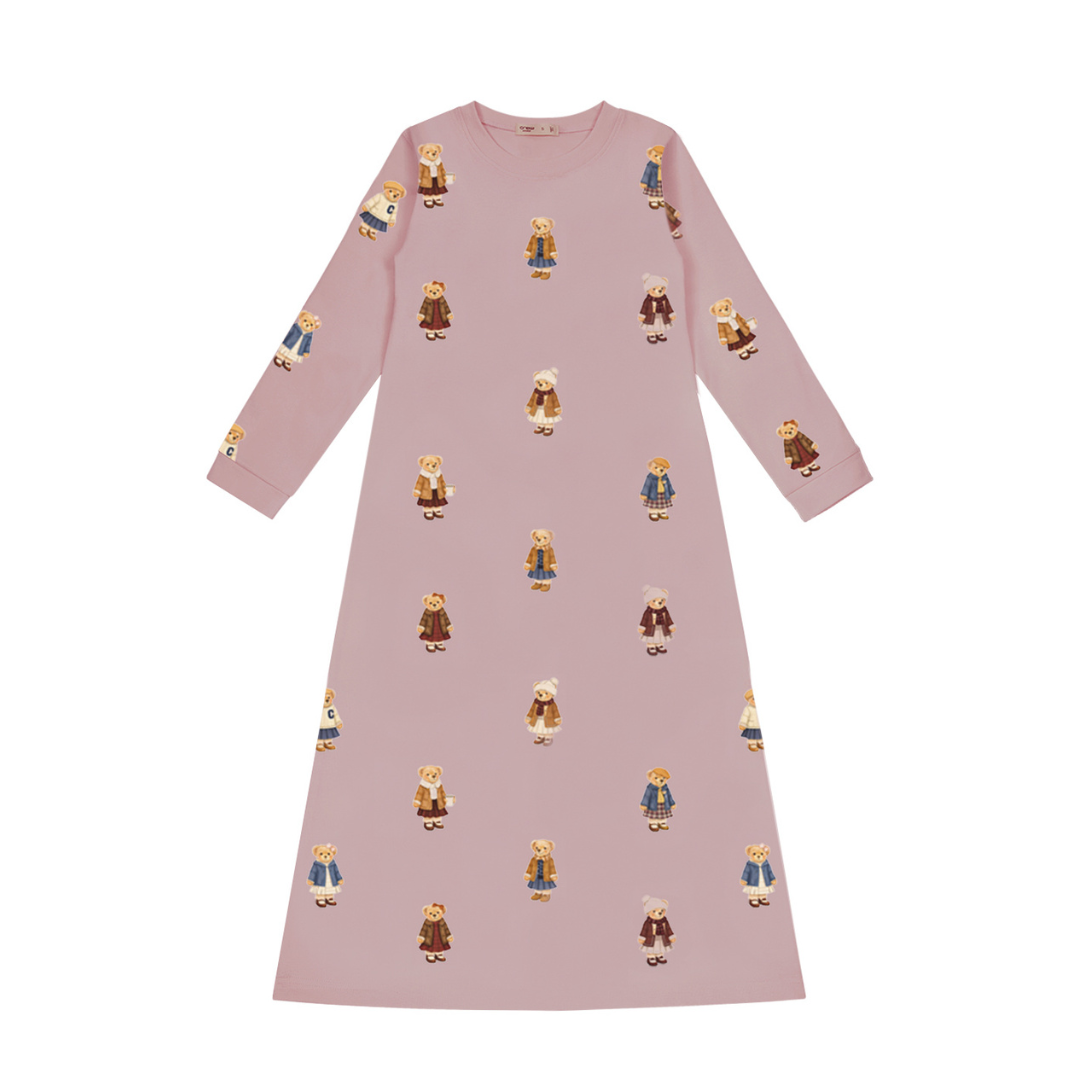 Dusk Teddy Pattern Lounge Nightgown