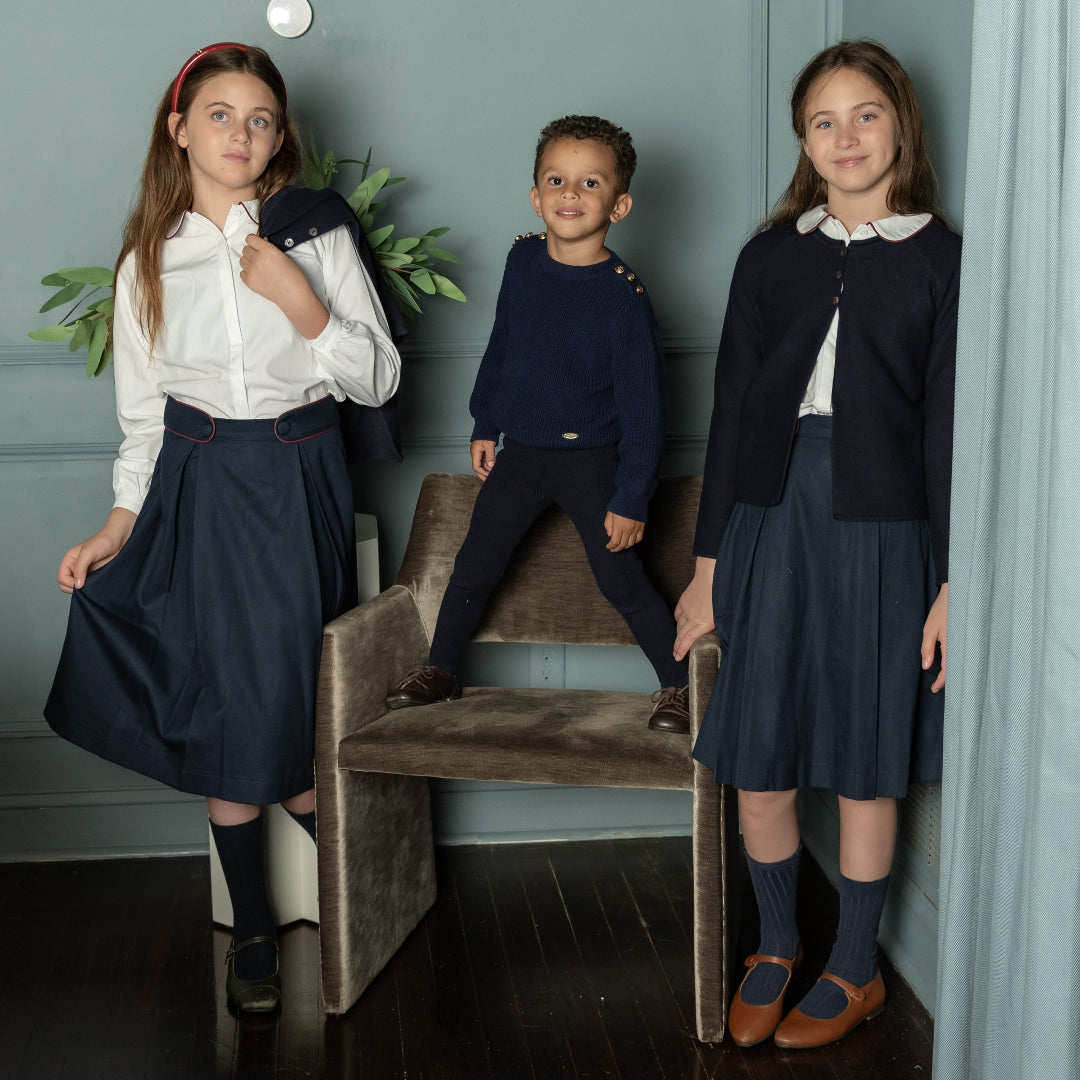 Navy Boys Chunky Sweater