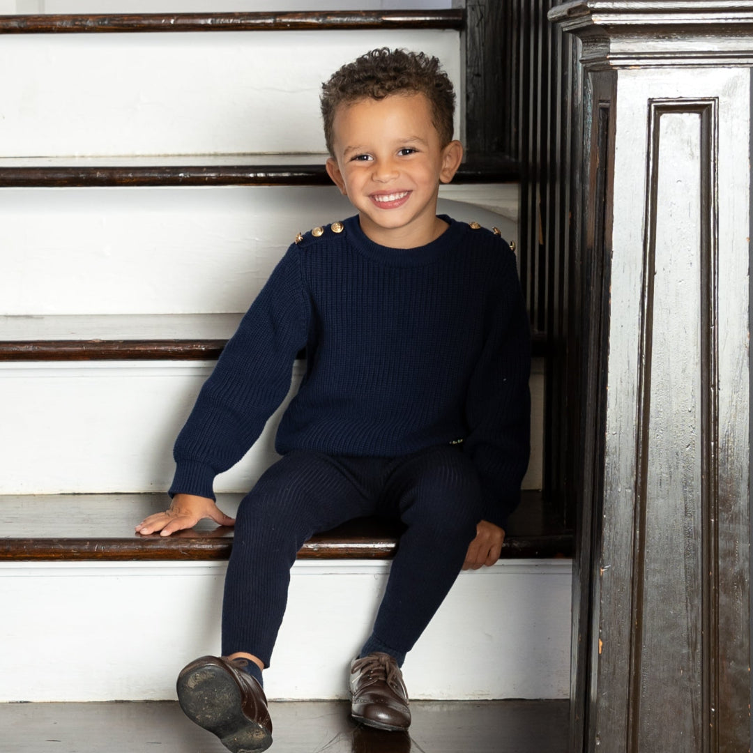 Navy Boys Chunky Sweater