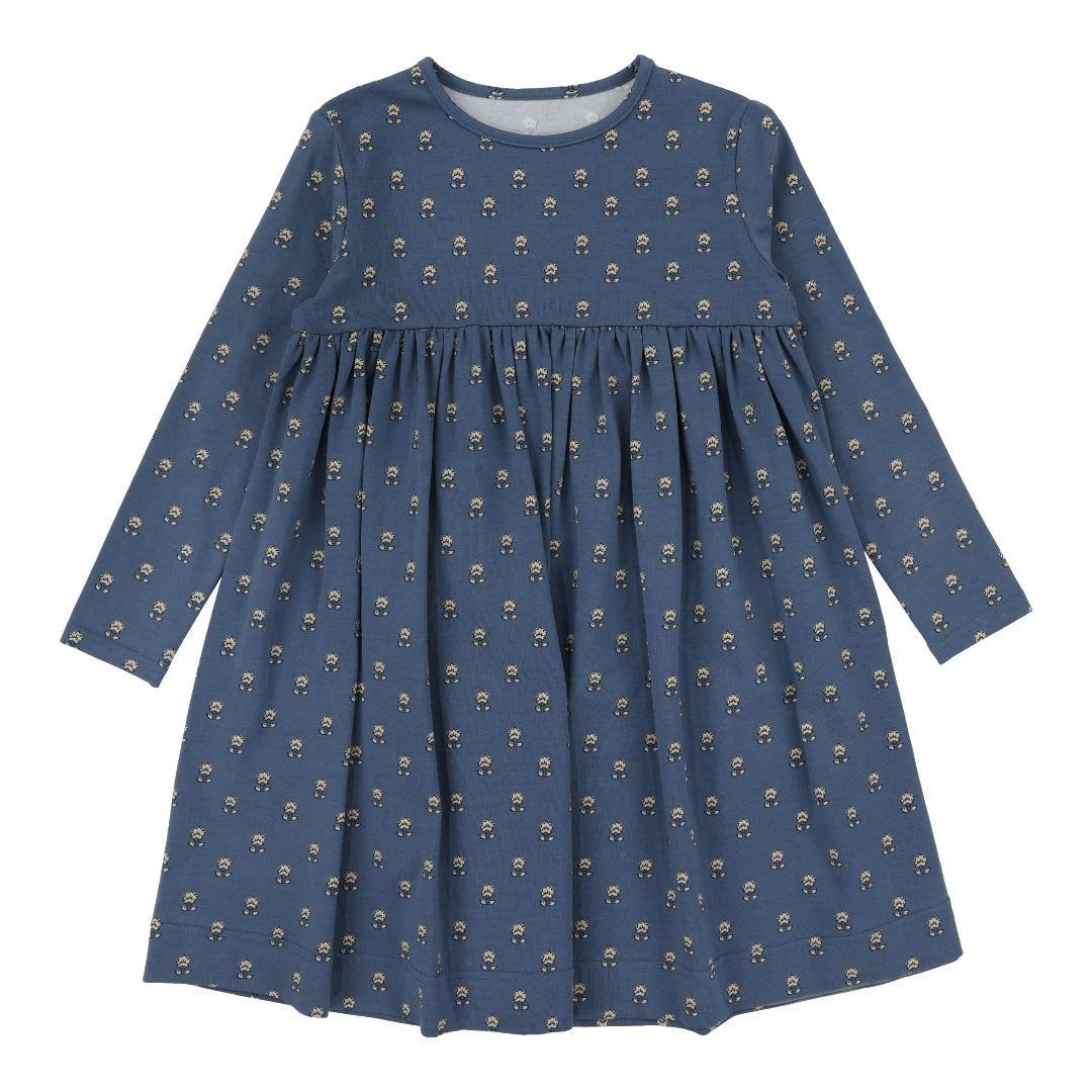 Off Blue Vintage Floral Dress