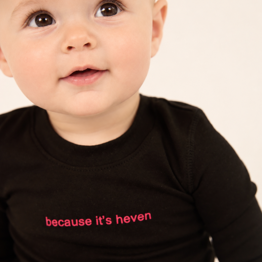 Black/Pink Because its Heven Footie