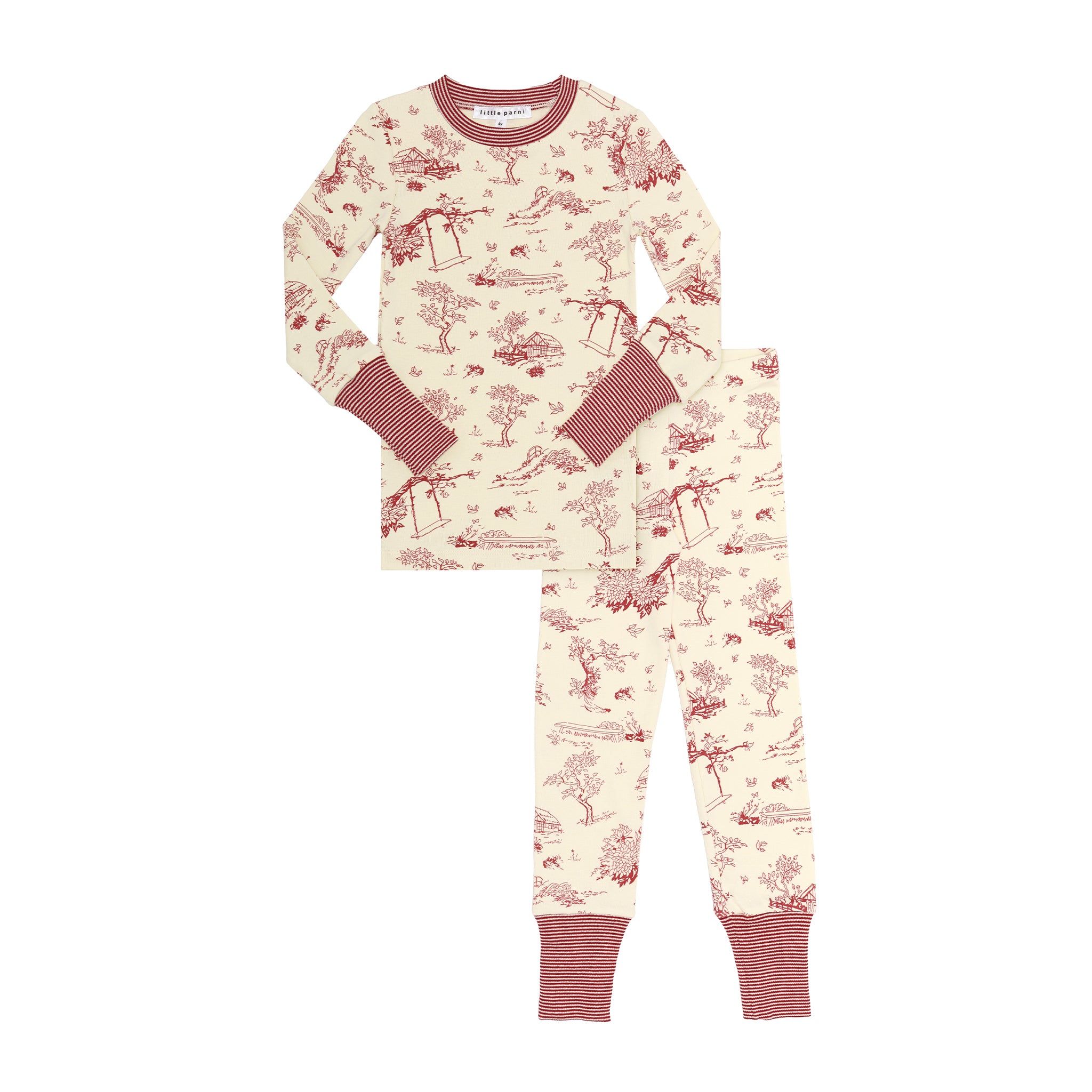 Ivory/Red Toile Pajamas