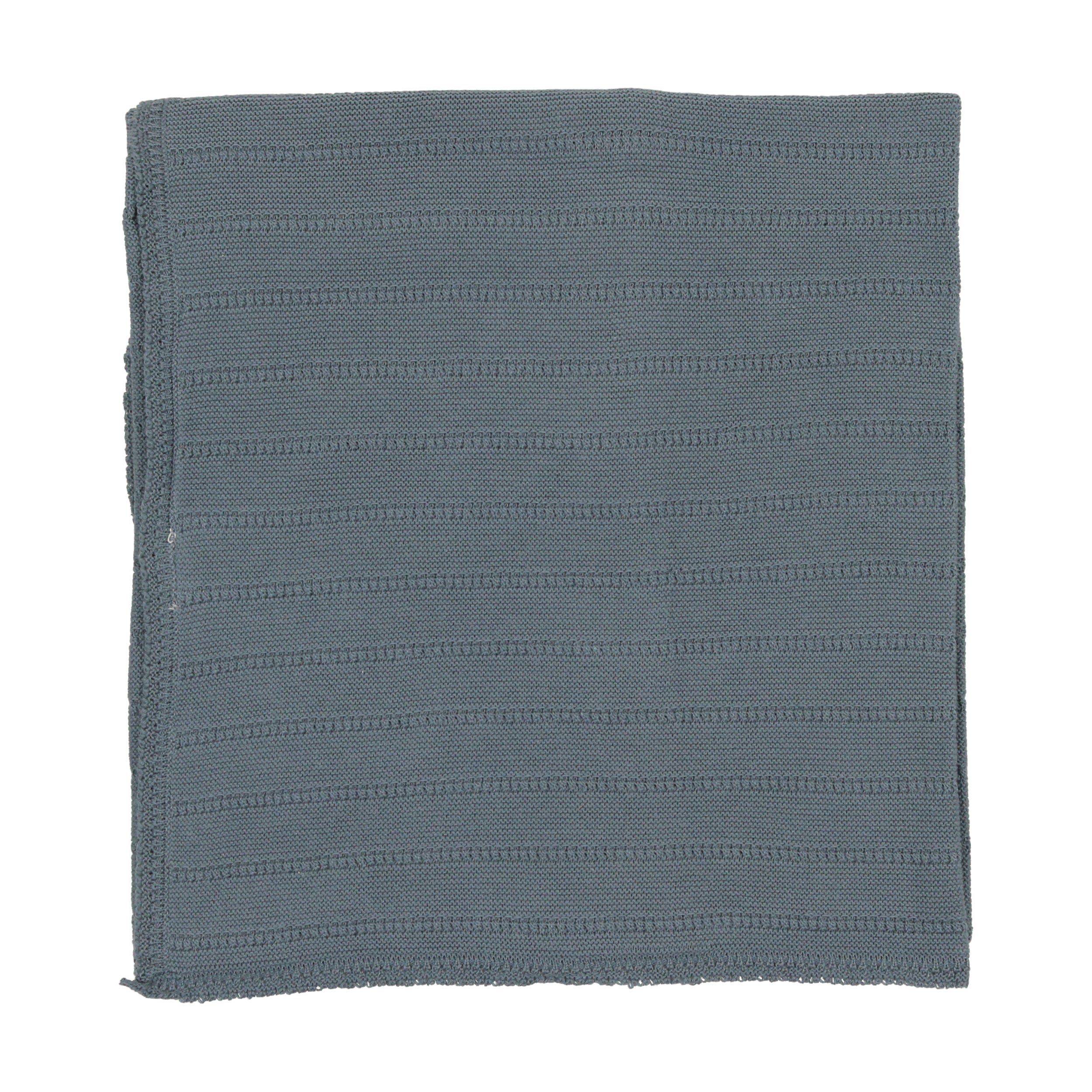 Storm Blue Pointelle Knit Blanket