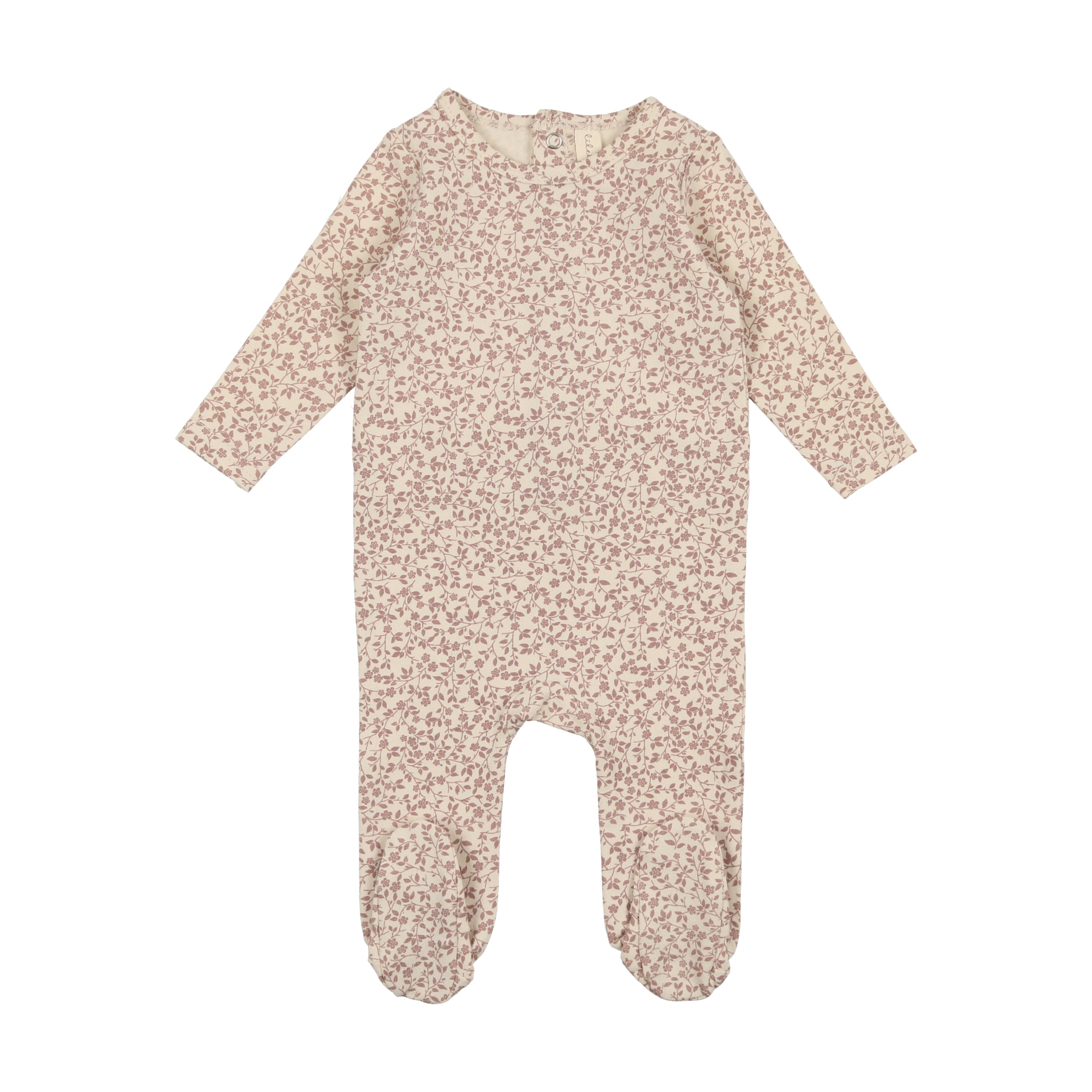 Mauve Floral Printed Footie