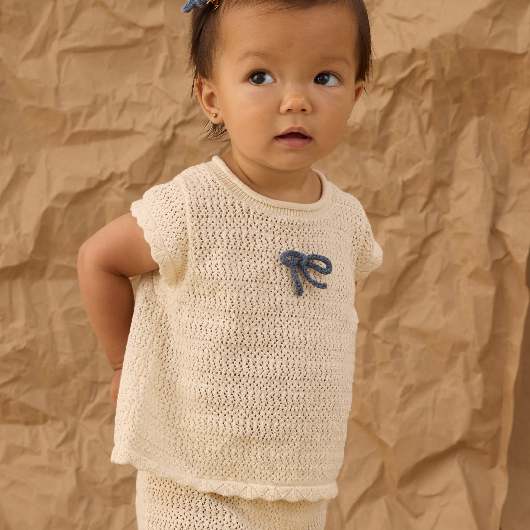 Natural Scallop Knit Baby Set