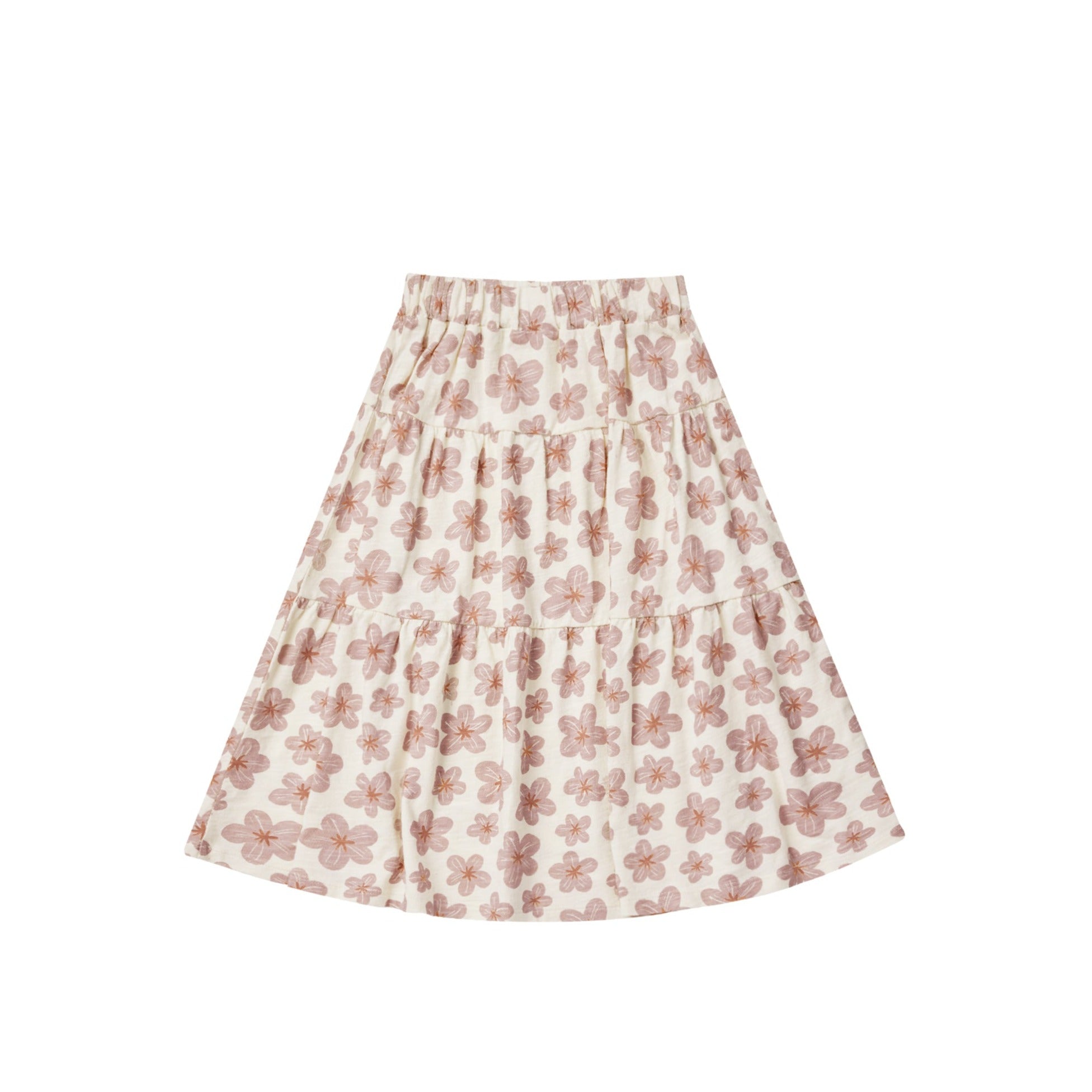 Hibiscus Tiered Midi Skirt