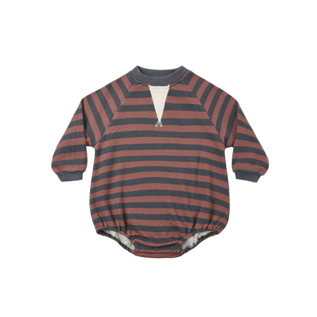 Mulberry Stripe Crew Neck Romper