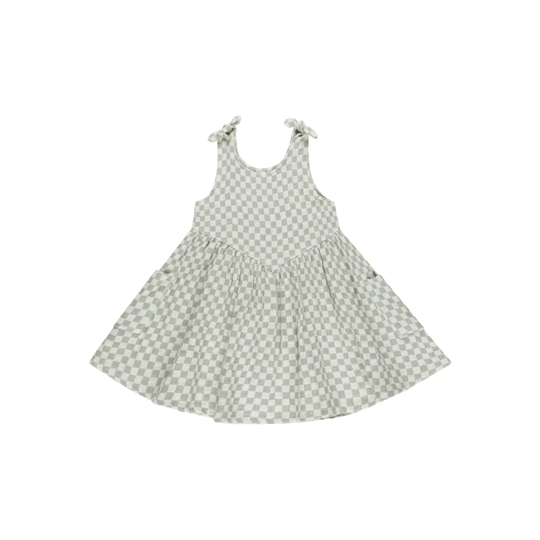 Sage Check Summer Dress