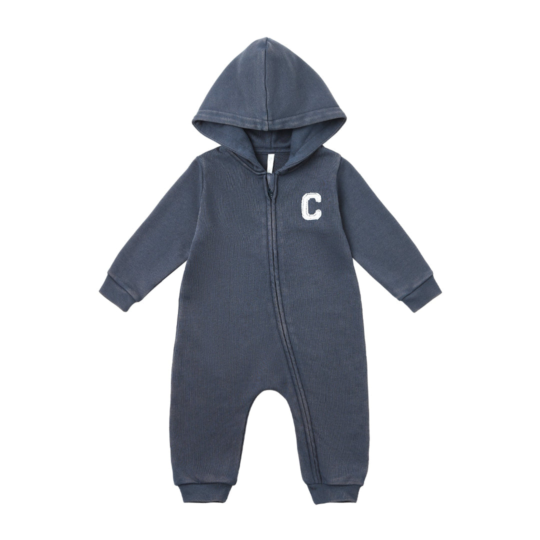 Navy Hooded "C" Jumpsuit