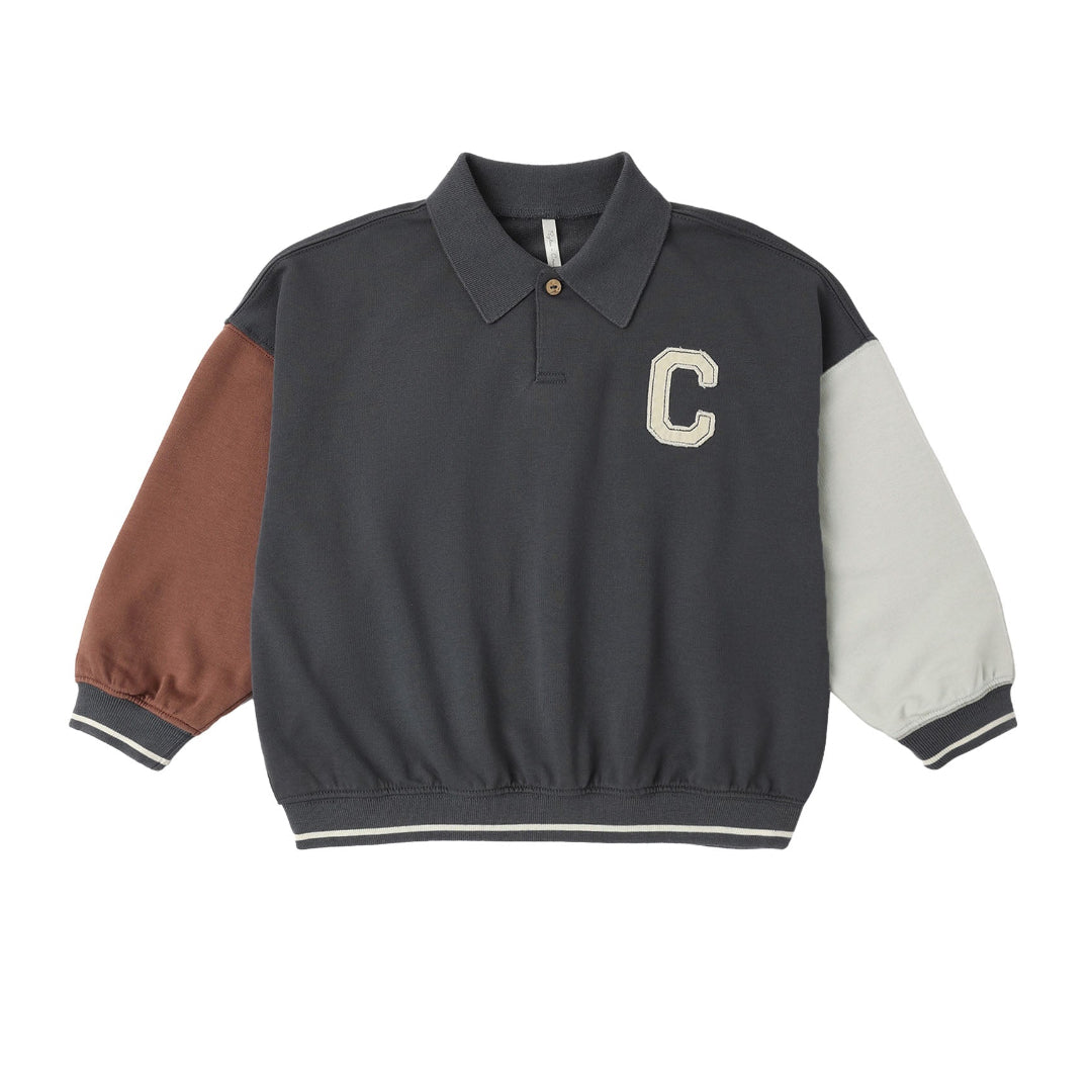 Midnight Colorblock Collared Sweatshirt