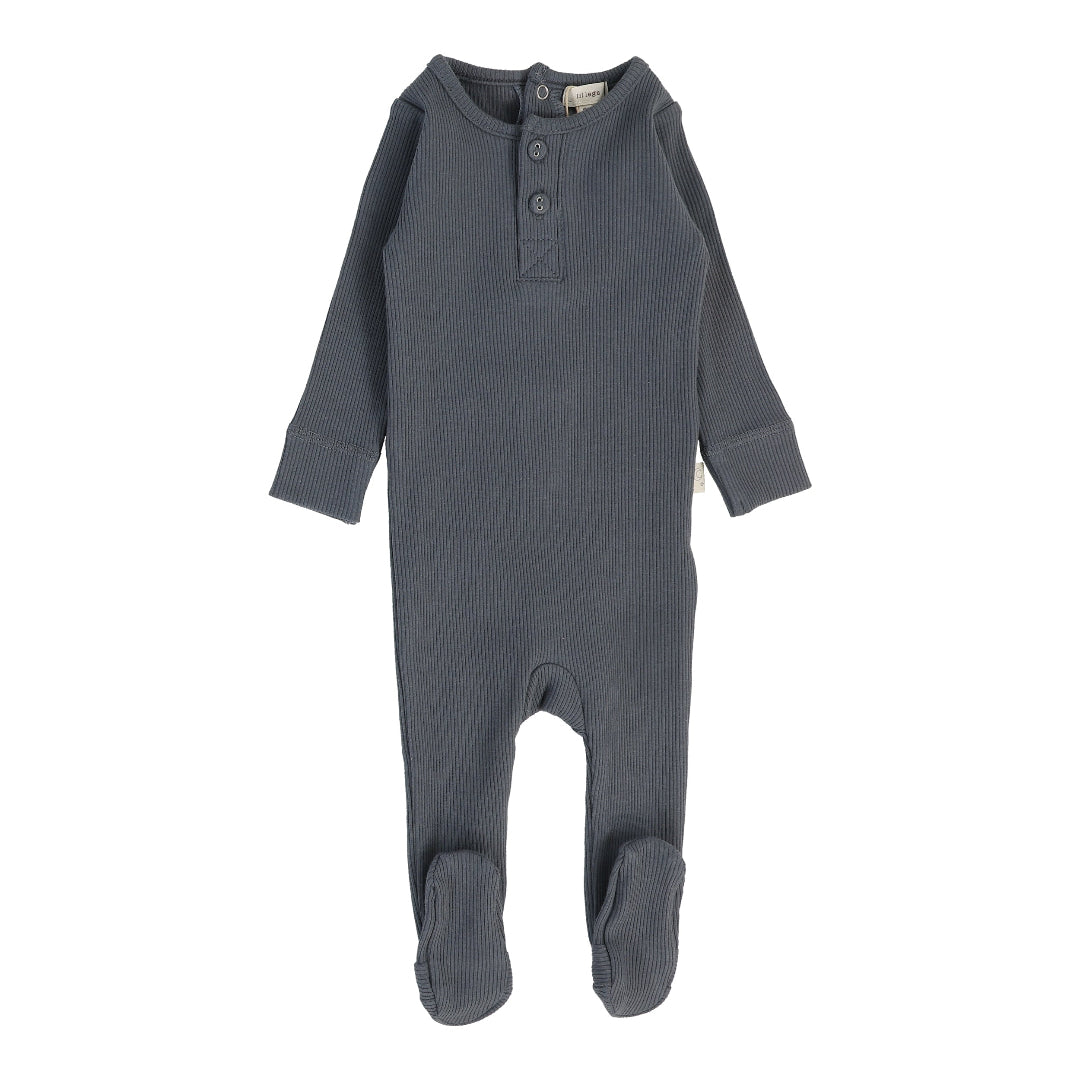 Slate Ribbed Henley Footie