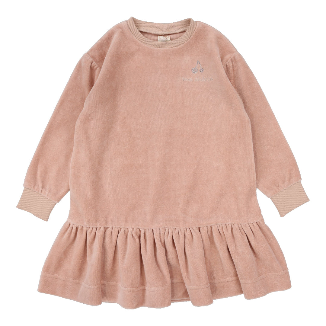 Dusty Pink Rhinestone Velour Dress