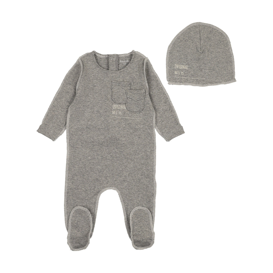 French Grey Sewing Pattern Footie/Beanie