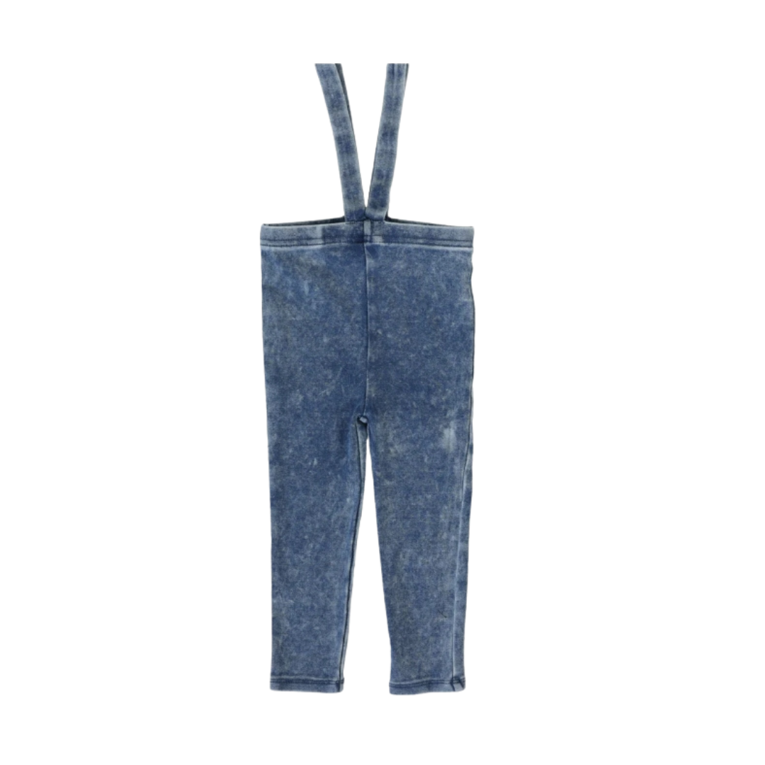 Blue Wash Suspender Leggings