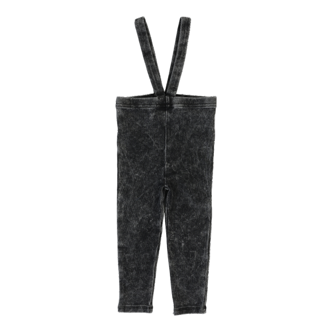 Black Wash Suspender Leggings
