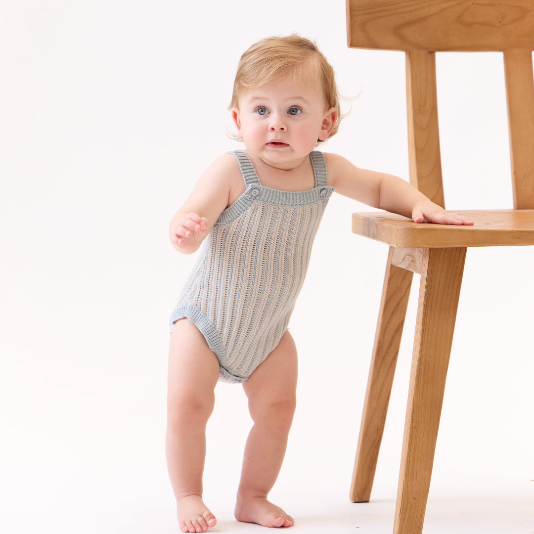 Blue Stripe Knit Bubble