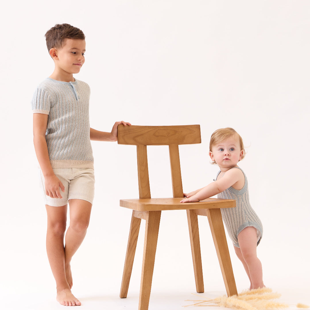 Blue Stripe Knit Bubble