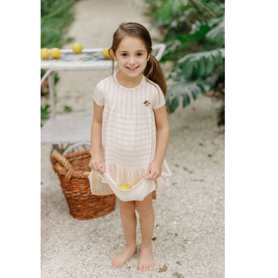 Peach Fruit Collection Short Sleeve Dress