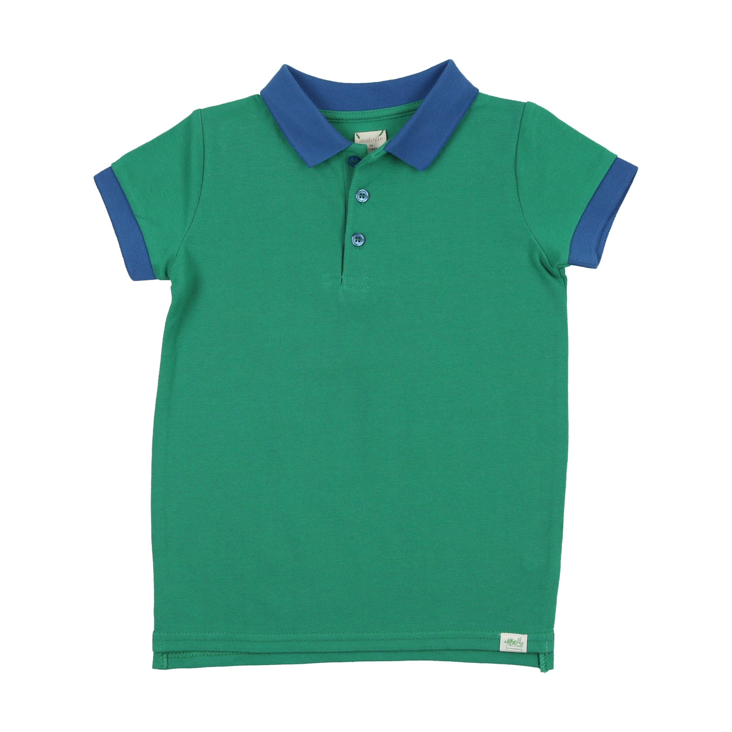 Green/Blue Trim Short Sleeve Polo