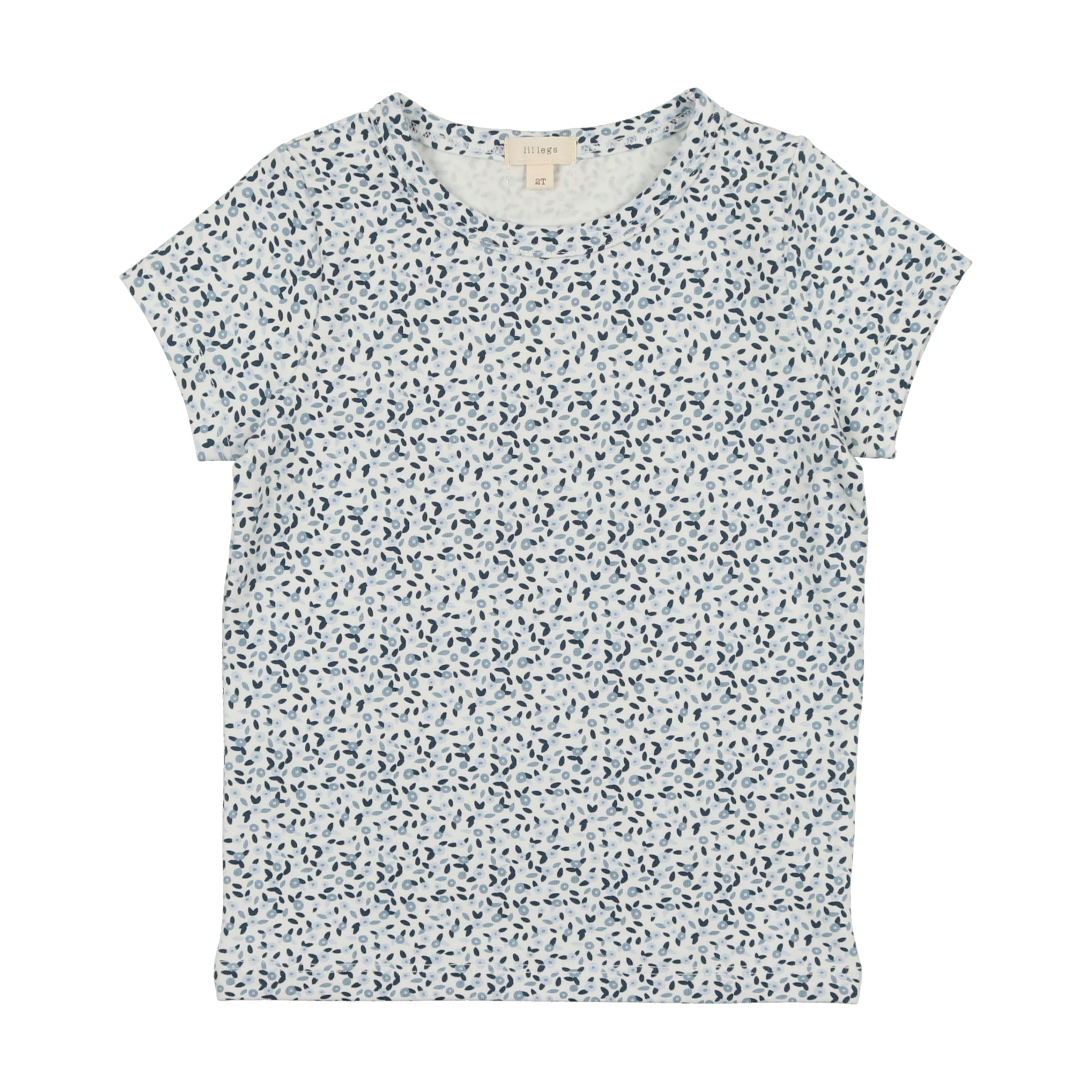 Blue Floral Short Sleeve T-Shirt