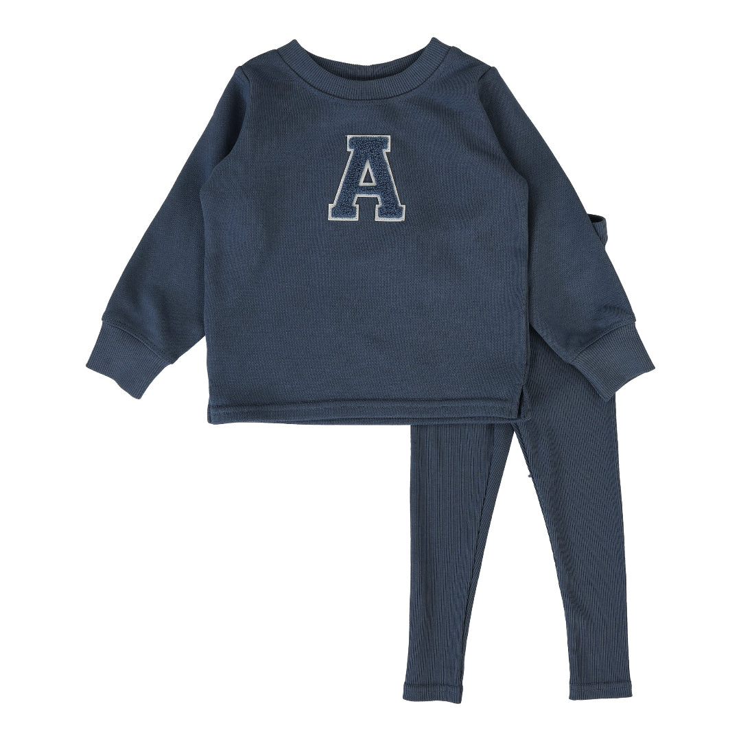 Off Blue Sherpa Varsity Set