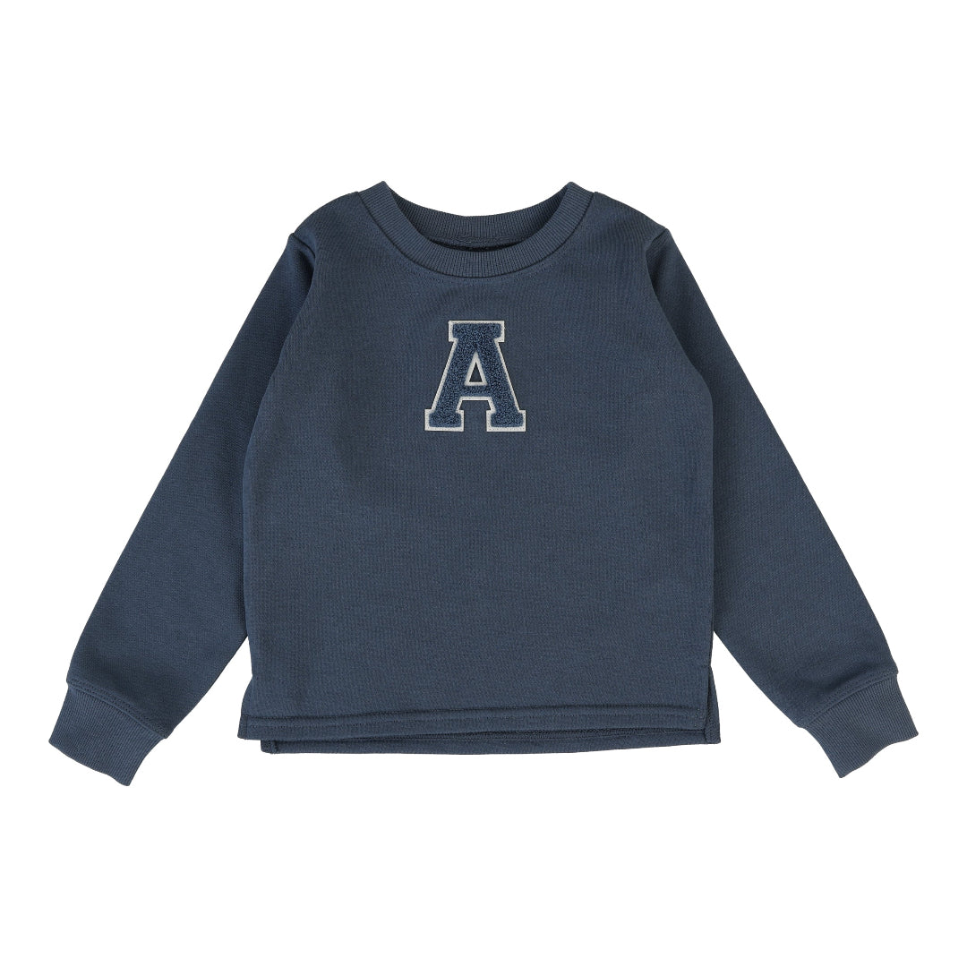 Off Blue Sherpa Varsity Top