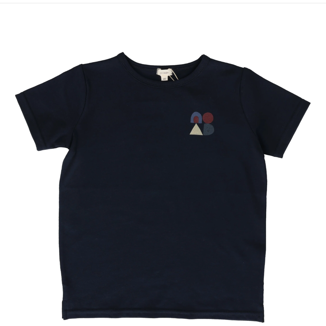 Navy Boys Geometric Tee