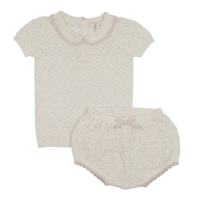 Cream Girls Knit Set