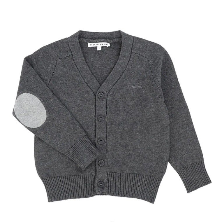 Grey Boy's Contrast Patch Cardigan