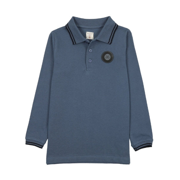 Vintage Blue Double Stripe Polo