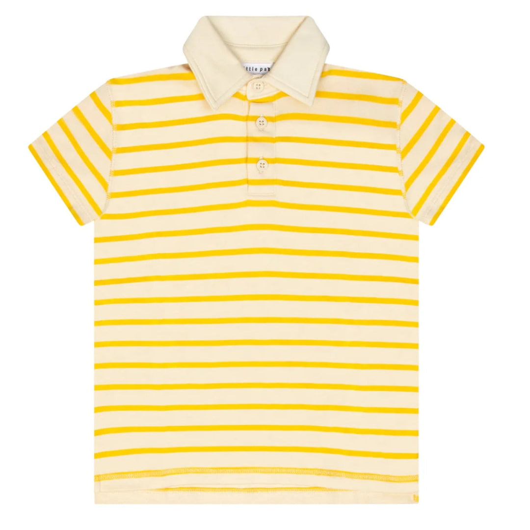 Yellow/ Ivory Classic Striped Boy's Polo