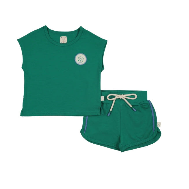 Electric Green Boating Crew Boys Set