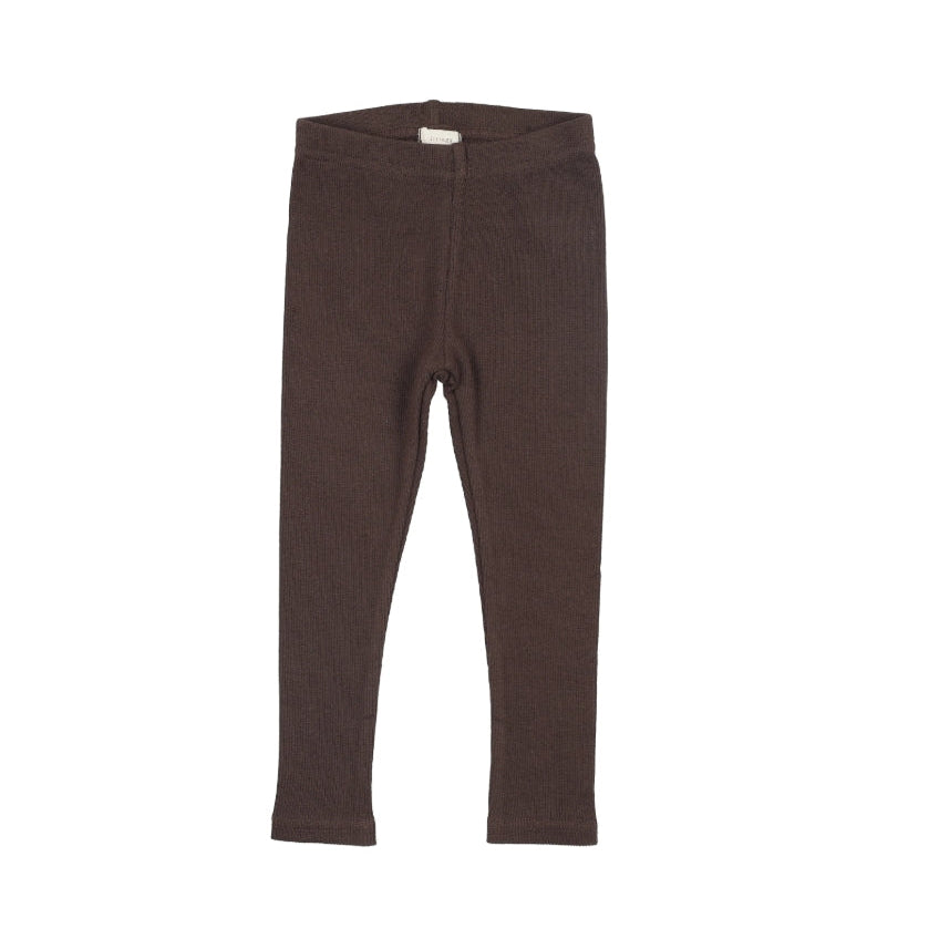 Chocolate Brown Ribbed Leggings