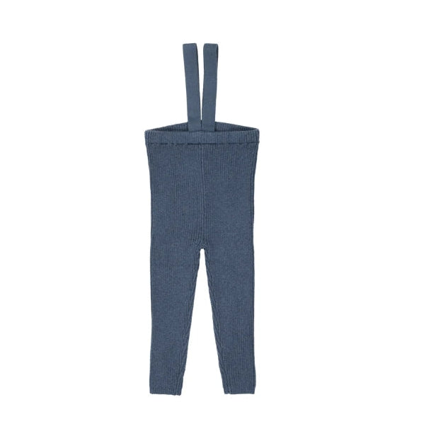 Vintage Blue Knit Suspender Leggings